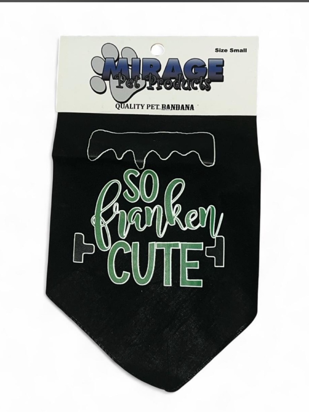 Mirage 'So Franken Cute' Black Graphic Dog or Cat Halloween Bandana